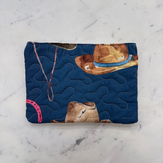 Makeup Bag - Tossed Hats - Multi/Navy (Retired)