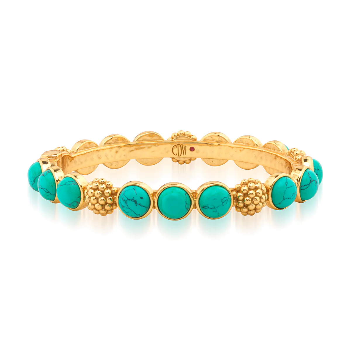 Berry - Gem Hinged Bangle - Turquoise – Peddler Interiors
