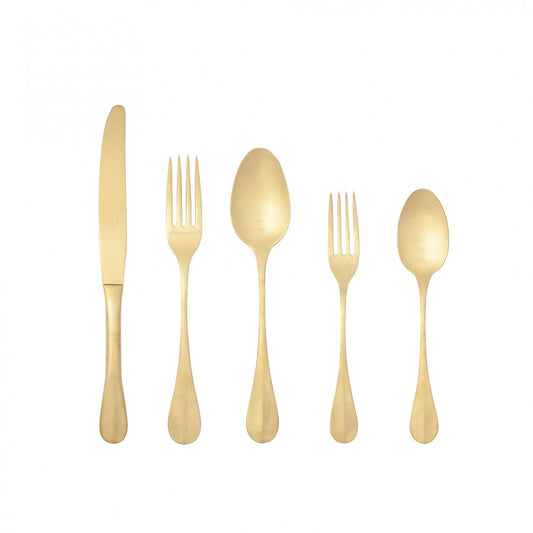 Nau - Matte Gold - Five Piece Flatware Setting