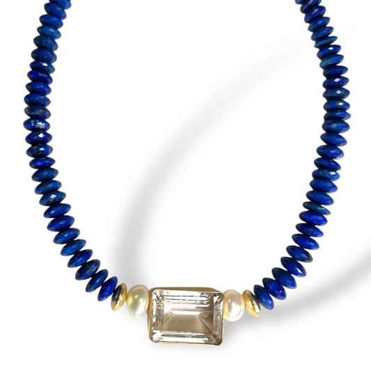 DMD N Lapis Lazuli & Quartz Centerpiece Necklace