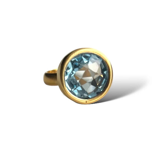 DMD R Bezel Topaz Ring - Blue Topaz SZ7