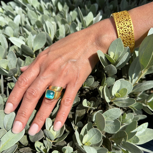 BCJ R - Thais Twist Adjustable Ring (JA170IB) - Ice Blue