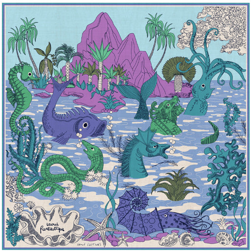 Square Scarf Carre 65 - Fantastique - Lilac