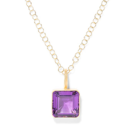 DMD N Mini Charm Necklace - Amethyst
