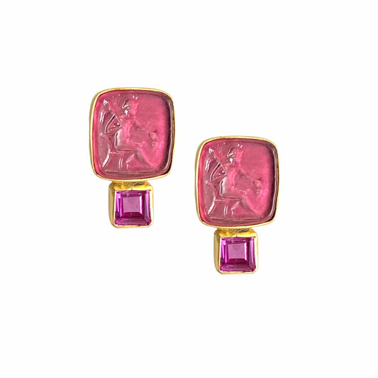 DMD E Double Pink Bacchus Earrings