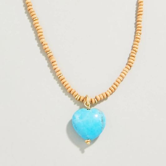 SPT N Full Heart Turquoise Necklace 18"