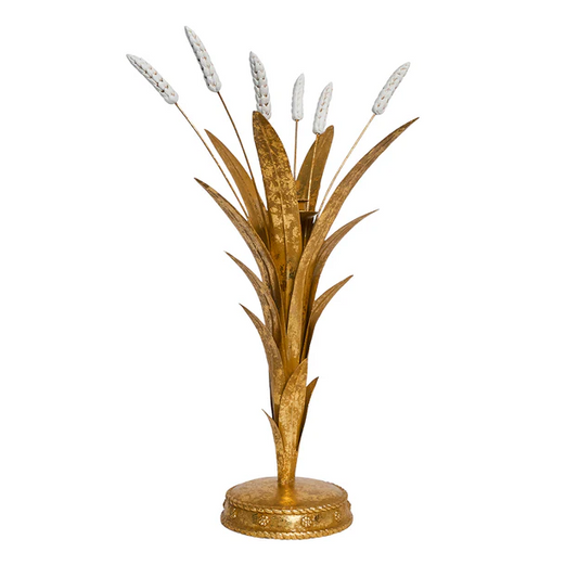 Forest Walk - Wheat Candlestick - Gold 17"