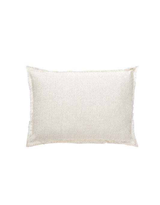 Natural Beige & White Stripe Linen Pillow 14x20
