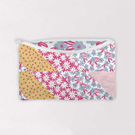 Makeup Bag - Adaline Patchwork - Pink