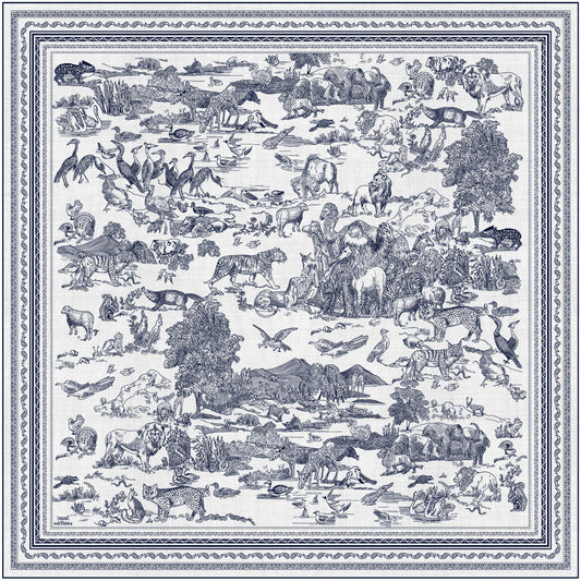 Square Scarf Carre 130 - Reverie - White