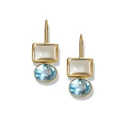 DMD E Middie Earring - Blue Topaz & Clear Quartz
