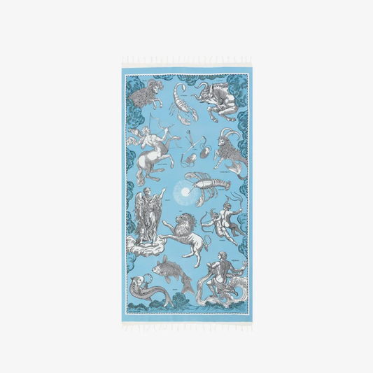 Fouta Towel 100 - Astrologie - Light Blue