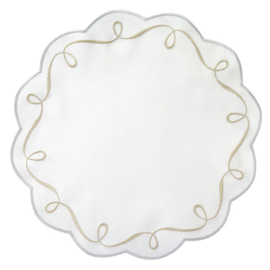 Ribbon Twirl Placemat - Gold & Silver