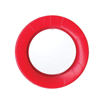 Linen Border Paper Salad Plates - Red 8pk