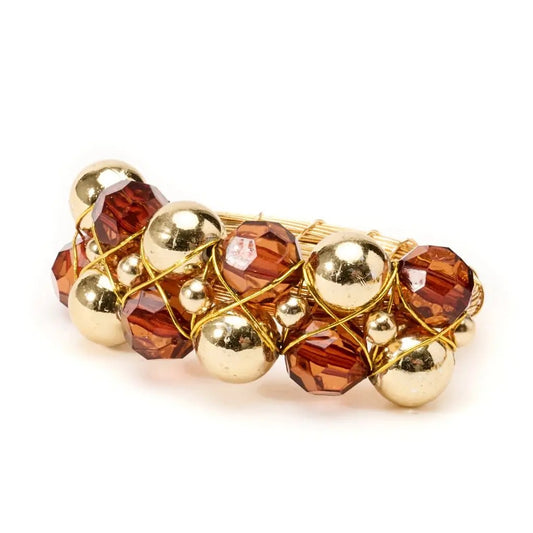 Beaded Bar Napkin Ring - Brown