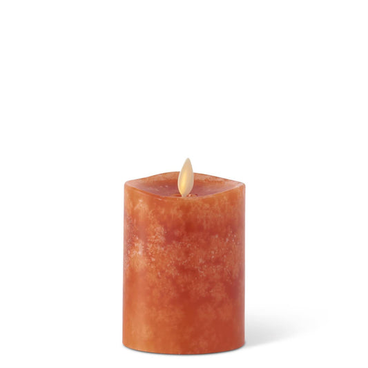 KKI Orange Wax Luminara Tall Indoor Pillar - 5.5"