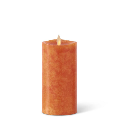 KKI Orange Wax Luminara Tall Indoor Pillar - 7.5"