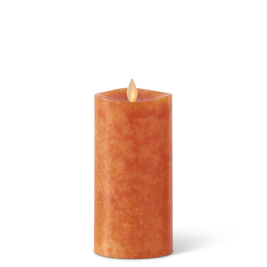 KKI Orange Wax Luminara Tall Indoor Pillar - 7.5"