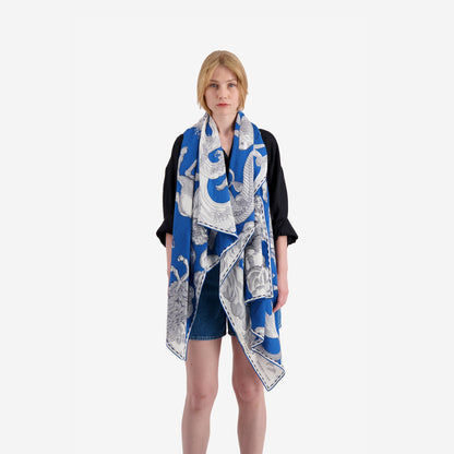 Scarf 100 - Astrology - Denim