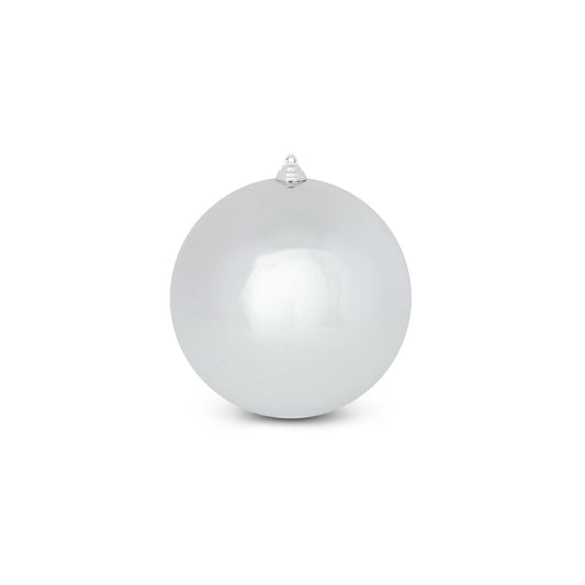 Silver Shiny Shatterproof Round Ornament - 7.5"