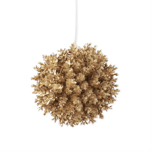 KKI Gold Small Leaf Round Ornament - 4.25"