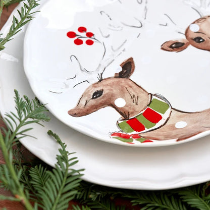 Deer Friends - White - Salad Plates 8.5" - Set of 4