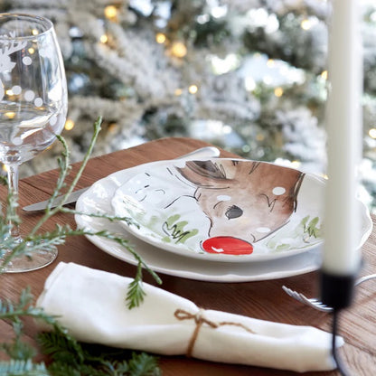 Deer Friends - White - Salad Plates 8.5" - Set of 4
