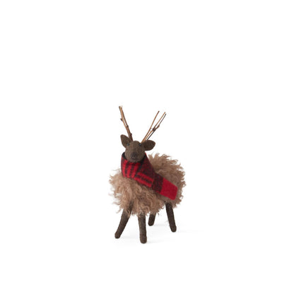 KKI Brown Wool Deer W/ Stick Antlers - 6"