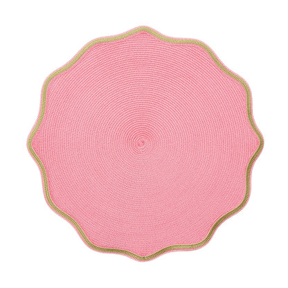 Summer Piped Oxford Placemat - Ivory/Rose