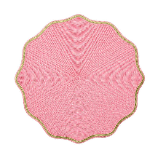 Summer Piped Oxford Placemat - Ivory/Rose