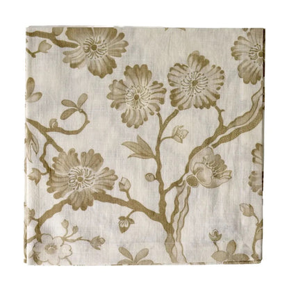 Oriental Blossom Printed Napkin - Taupe
