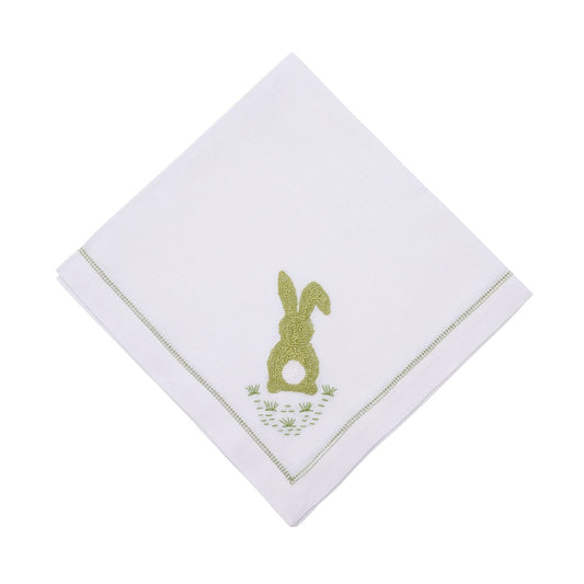 Cottontail Embroidered Napkin - Green