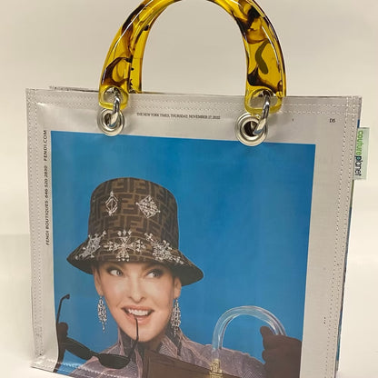 CPT Stella Tote - Fen Brown Hat - Clear Lucite Handles