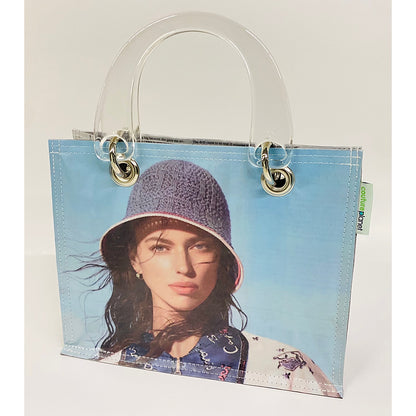 CPT Coco Tote - Fen Roma Blue - Clear Lucite Handles
