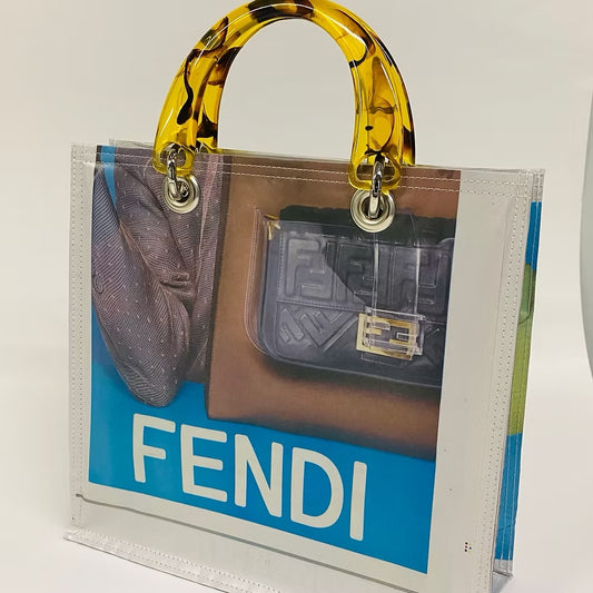 CPT Stella Tote - Fen Brown Hat - Clear Lucite Handles