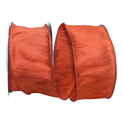 Dupioni Supreme Wired Edge - Rust 2.5"x10yds