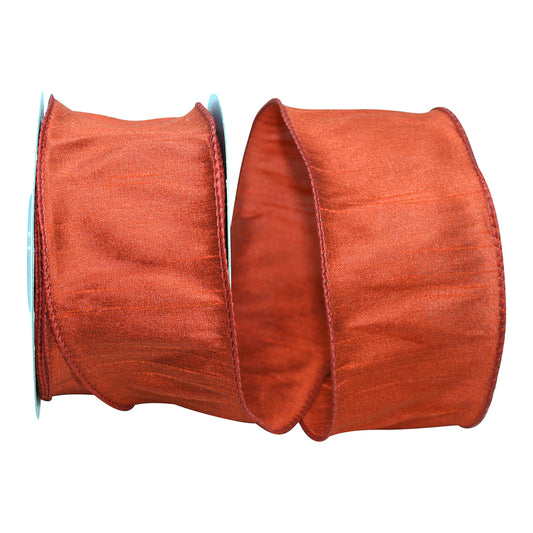Dupioni Supreme Wired Edge - Rust 2.5"x10yds