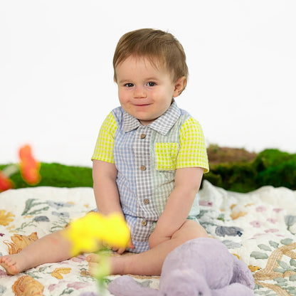 Gingham - Magnetic Collar Romper