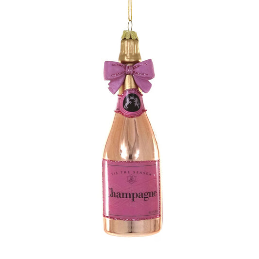 CFC Champagne W/ Pink Bow Ornament
