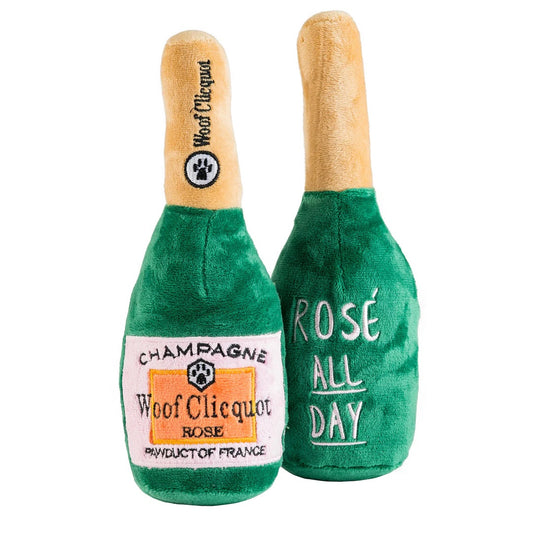 Woof Clicquot Rose Champagne Dog Toy - Large 9"