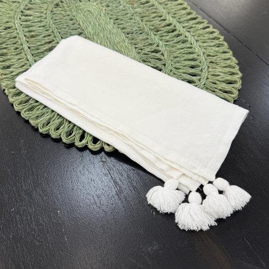 SRO Ivory Tassel Napkin