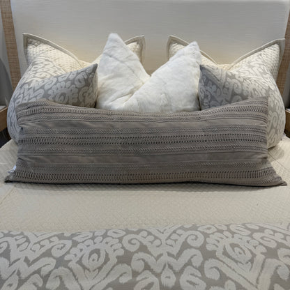 Bradley Pillow - Braided Suede - Mica - 18x50