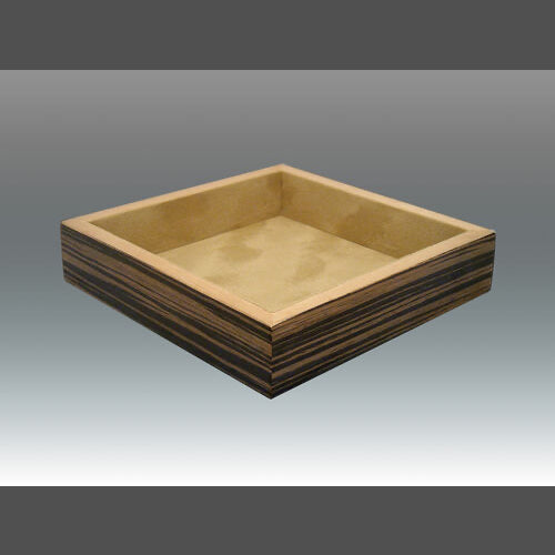 Square Valet Tray - Ebony & Walnut Stripe 7"
