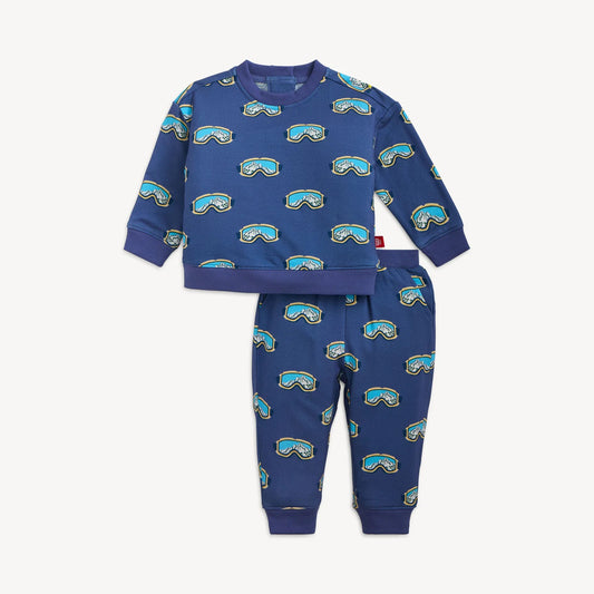 Powder Playtime - Navy - Brushed Fleece Sweatsuit