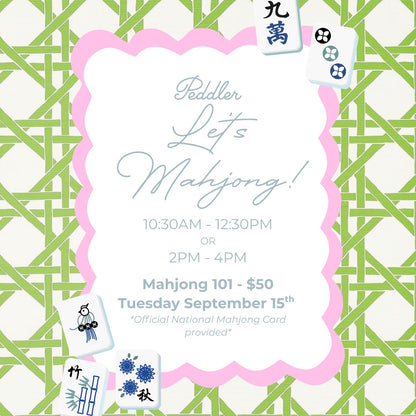 Let's Mahjong 101 Class - The Basics - Sept 15 - 10:30AM