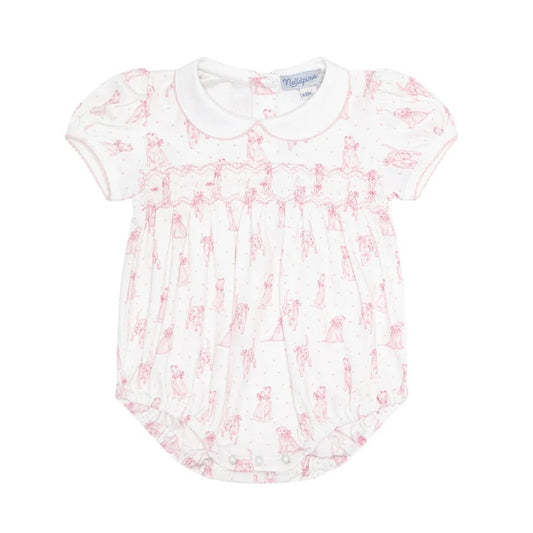 Puppy Love - Smocked Bubble - Pink -