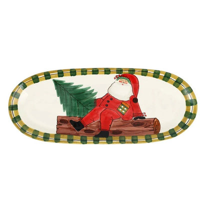 Old St. Nick - Large Narrow Oval Platter 23.25"