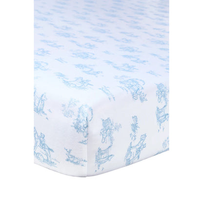 Toile - Crib Sheet - Blue