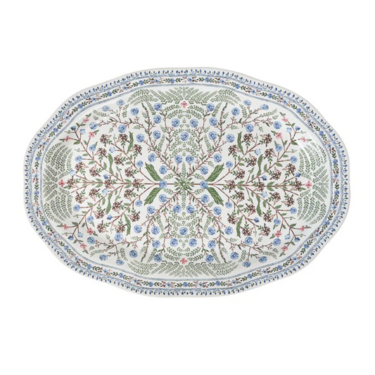 JLK Villa Seville - Chambray -  Oval Tray 17"