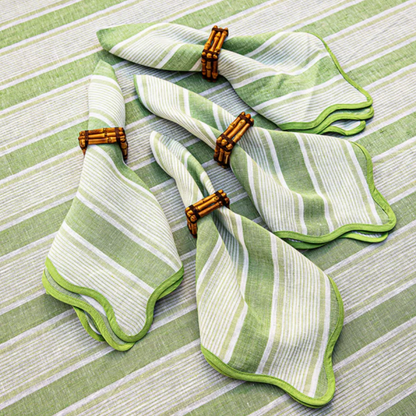 Cabana Stripe - Napkins Set of 4 - Seagrass